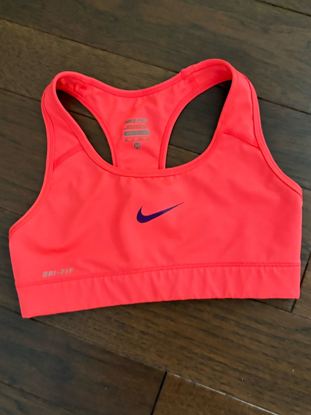 Nike Women's Neon Coral Sports Bra